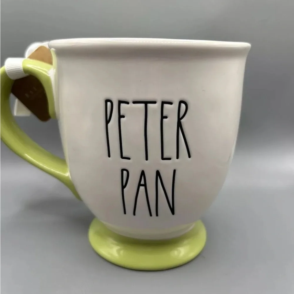 Rae Dunn Disney PETER PAN Double Sided Large Footed Mug brand new